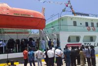 Kapal Motor Sabuk Nusantara 101 sedang bersandar di Dermaga Laurens Say, Senin (15/10)