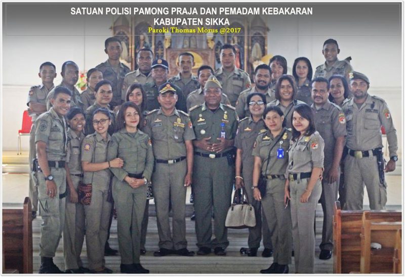 Anggota Polisi pamong Praja dan Pemadam Kebakaran Kabupaten Sikka pose bersama beberapa waktu lalu