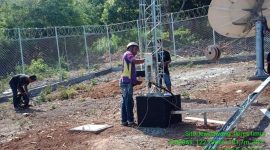 Pembangunan BTS (base transceiver station) di salah satu kecamatan di Kabupaten Flores Timur