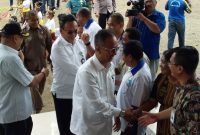 Mensos RI Agus Gumawang Kartasasmita melakukan kunjungan kerja di Maumere Kabupaten Sikka, Selasa (19/3)