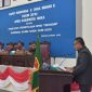 Bupati Sikka Fransiskus Roberto Diogo memberikan sambutan pada paripurna penetapan RPJMD Sikka Tahun 2018-2023, Rabu (6/3)