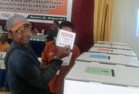 Simulasi pencoblosan di Aula Henrik Maumere, Sabtu (9/3)