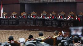 Suasana sidang gugatan hasil Pilpres 2019 di Gedung MK Jakarta, Kamis (27/6)