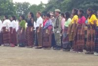 Peserta apel peringatan Hari Lahir Pancasila di Lapangan Umum Kota Baru Maumere, Sabtu (1/6)