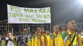 Tim Persemal Malaka saat defile kontingen