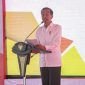 Presiden Jokowi sedang memberikan sambutan di acara HPN Tahun 2020, Sabtu (8/2) (istimewa)