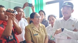 Menkes RI menjenguk pasien DBD di RSUD TC Hillers Maumere, Senin (9/3)