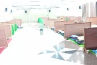 Suasana lokasi karantina di Aula Gedung SCC, Senin (6/4)