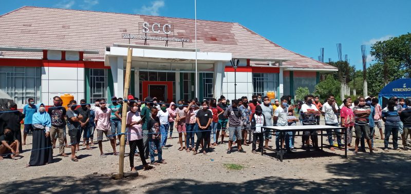 Suasana sejumlah warga karantina di Gedung SCC beberapa waktu lalu