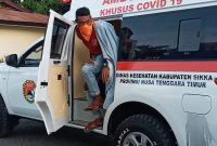 Muhamad Maman tiba di lokasi karantina terpusat, Senin (27/4) petang