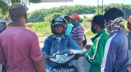 Pengguna yang tidak pakai masker, tidak diizinkan masuk Pasar Alok, Selasa (12/5)