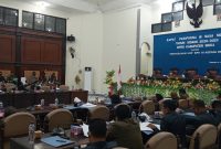 Suasana rapat paripurna penyerahan Laporan Hasil Pemeriksaan (LHP) BPK RI, Senin (27/7)