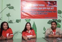 Ketua DPP PKPI NTT Yan Mboeik memimpin Rapat Kerja di Maumere, Senin (24/8)