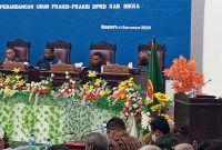 Sekretaris Fraksi Partai Gerindra menyampaikan pemandangan umum fraksi, Rabu (2/9) malam
