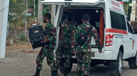 Evakuasi tentara yang positip Covid-19, Kamis (24/9) siang