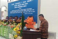 Bupati Sikka menyampaikan pidato pengantar tentang KUAPPAS 2021, Selasa (1/9)