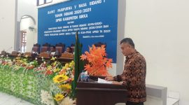 Bupati Sikka menyampaikan pidato pengantar tentang KUAPPAS 2021, Selasa (1/9)