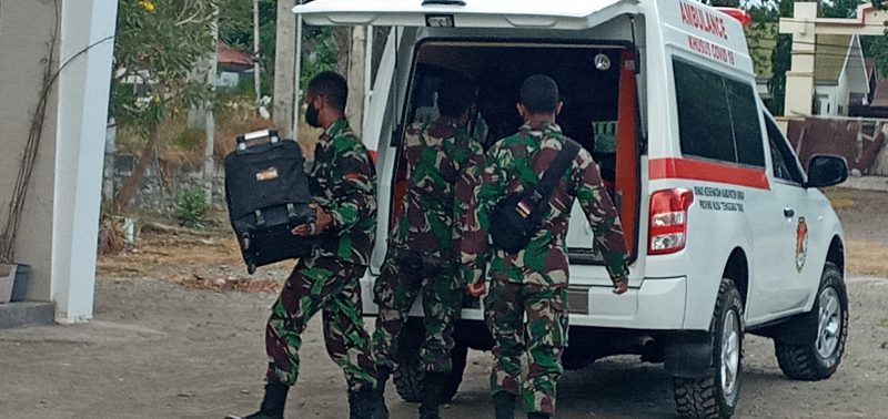 Tentara positip corona saat dievakuasi ke lokasi karantina terpusat beberapa waktu lalu