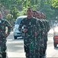 Prabinsa Kodim Sikka melakukan longmarch pulang ke Makodim, Jumat (2/10)