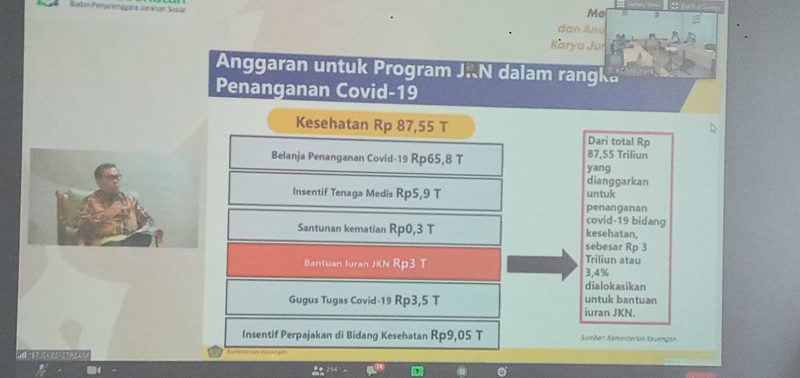 Salah satu poin materi Staf Khusus Menkeu RI Bidang Komunikasi Strategis Yustinus Prastowo pada Media Workshop yang digelar BPJS Kesehatan, Kamis (22/10)