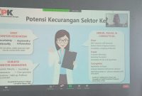 Salah satu poin materi Direktur Penelitian dan Pengembangan KPK Kunto Ariawan pada Media Workshop, Kamis (22/10)
