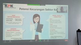 Salah satu poin materi Direktur Penelitian dan Pengembangan KPK Kunto Ariawan pada Media Workshop, Kamis (22/10)