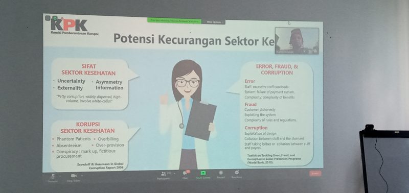 Salah satu poin materi Direktur Penelitian dan Pengembangan KPK Kunto Ariawan pada Media Workshop, Kamis (22/10)