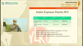 Ketua Pengurus Harian YLKI Tulus Abadi sedang memaparkan materi pada Media Workshop BPJS Kesehatan, Jumat (23/10)