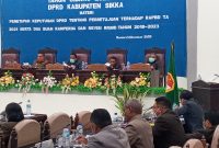 Anggota Fraksi Partai Golkar Antonius Hendrikus Rebu menyampaikan pendapat akhir, Senin (14/12)