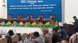 Anggota Fraksi Partai Golkar Antonius Hendrikus Rebu menyampaikan pendapat akhir, Senin (14/12)