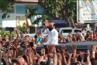 Presiden Jokowi disambut hangat di Kota Maumere, Selasa (23/2)