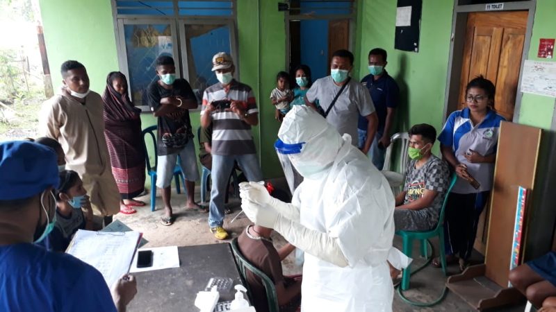 Suasana rapid antigen paskah kunjungan kerja Presiden Jokowi (foto: istimewa)