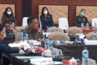 Baharudin saat menyampaikan pendapat saat sidang paripurna, Jumat (26/3) malam
