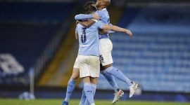 Pemain Manchester City merayakan sukses ke Fnal Liga Champion (foto: istimewa)