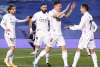 Para pemain Real Madrid dalam sebuah pertandingan melawan Celta Vigo pada La Liga musim ini (foto: istimewa)
