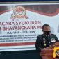 Kapolres Sikka AKBP Sajimin menyampaikan sambutan pada acara syukuran HUT Bhayangkara, Kamis (1/7)