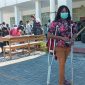 Maria Norma Yunita usai mendaftarkan diri untuk mendapatkan pelayanan vaksinasi gratis, Senin (5/7)