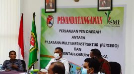 Suasana penandatangan PKS pinjaman daerah secara virtual di ruang kerja Bupati Sikka, Rabu (4/8) (foto: istimewa)