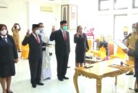 Pengambilan sumpah Pejabat Tinggi Pratama, Senin (27/12) pagi 
