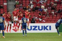 Thailand mendapatkan tendangan bebas pada final leg pertama, Rabu (29/12)