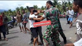 Aksi kekerasan yang dilakukan oknum TNI-AD terhadap seorang warga adat, Selasa (18/1)