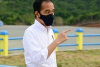 Presiden Jokowi saat meremikan Bendungan Napun Gete di Kabupaten Sikka