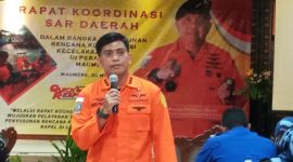 Budi Prayitno, Kepala Koordinator Substansi Dukungan Operasional Basarnas menjadi narasumber pada penyusunan rencana kontigensi kecelakaan kapal, Senin (29/5)