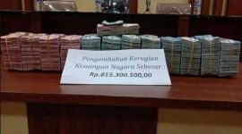 Uang kerugian negara kasus pengadaan trafo yang pernah dikembalikan tersangka ke Kejaksaan Negeri Sikka beberapa waktu lalu