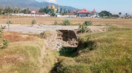 Situasi terkini lokasi pembangunan menara lonceng, Selasa (2/8)