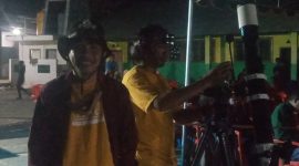 Adi Jufriansyah di sela-sela Workshop Peringatan Hari Masyarakat Adat Sedunia dan Pengamatan Langit Malam, Selasa (9/8) di MIS Muhammadiyah Wuring