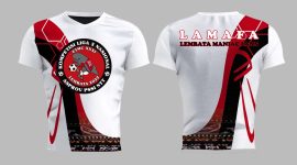 Pernik-pernik ETMC  berupa kaos oblong produksi Enzo Korohama, bakal dipasarkan saat perhelatan ETMC di Kabupaten Lembata