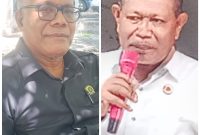 Ketua Pansus BTT Simon Subandi Supriadi dan mantan Kepala BPBD Sikka Mohammad Daeng Bakir