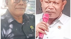 Ketua Pansus BTT Simon Subandi Supriadi dan mantan Kepala BPBD Sikka Mohammad Daeng Bakir