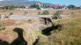 Suasana lokasi pembangunan menara lonceng, Jumat (2/9)